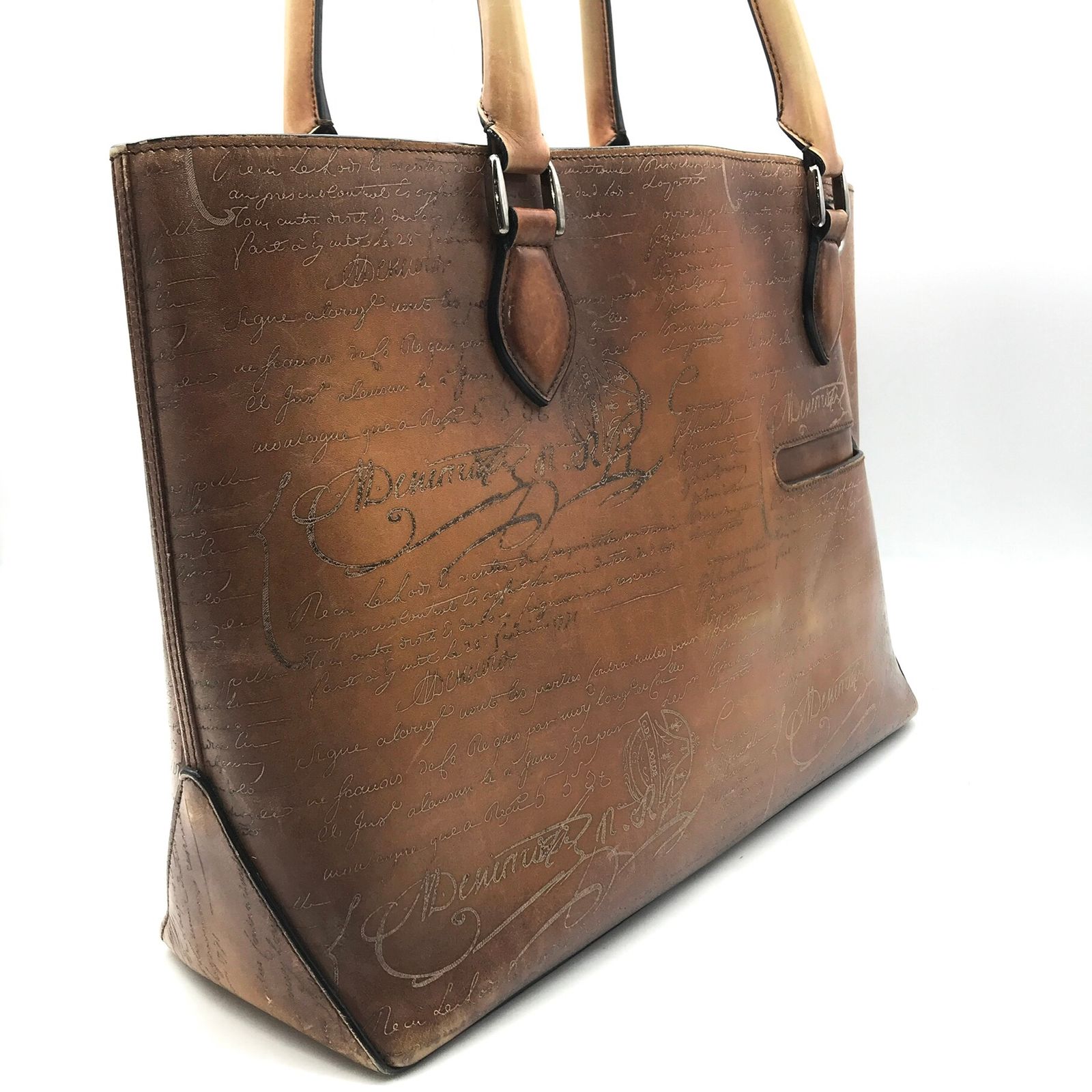 BERLUTI ベルルッティ カリグラフィ レザー トート ハンド バッグ