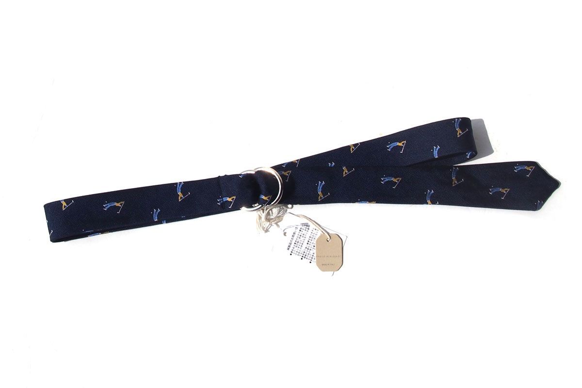 ｜ゴルフ柄ネクタイ生地ベルト｜M｜ネイビー