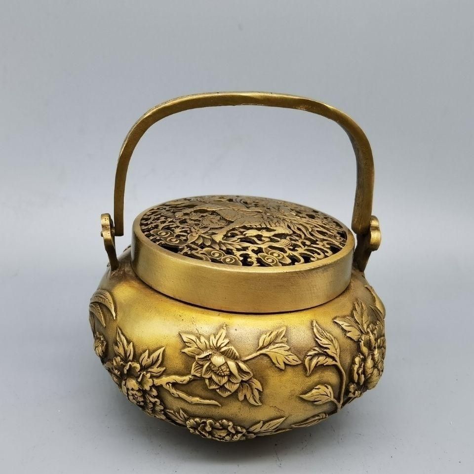 銅器 麒麟暖手炉 花鳥香薫炉 香道具 装飾品 工芸品 置物 銅器 麒麟暖手炉 花鳥香薫炉 香道具 装飾品 工芸品 置物