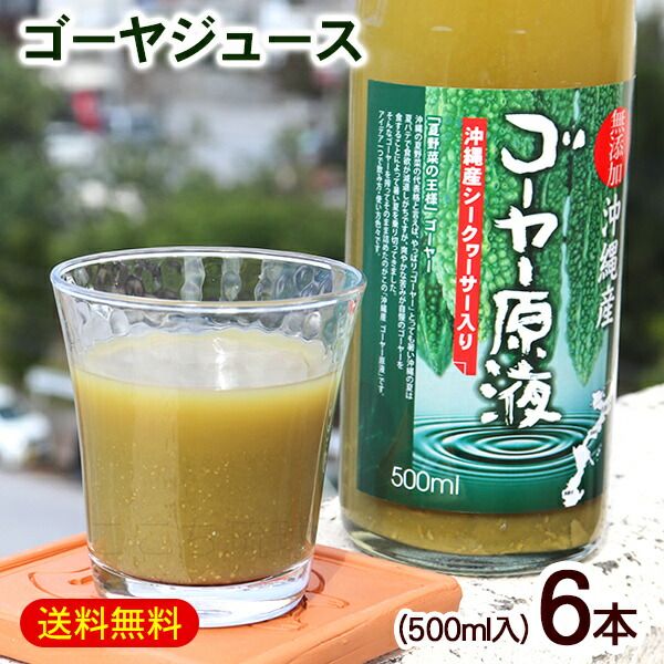 ゴーヤー原液 シークワーサー果汁入り 500ml×6本 沖縄産 ゴーヤジュース 野菜ジュース FS