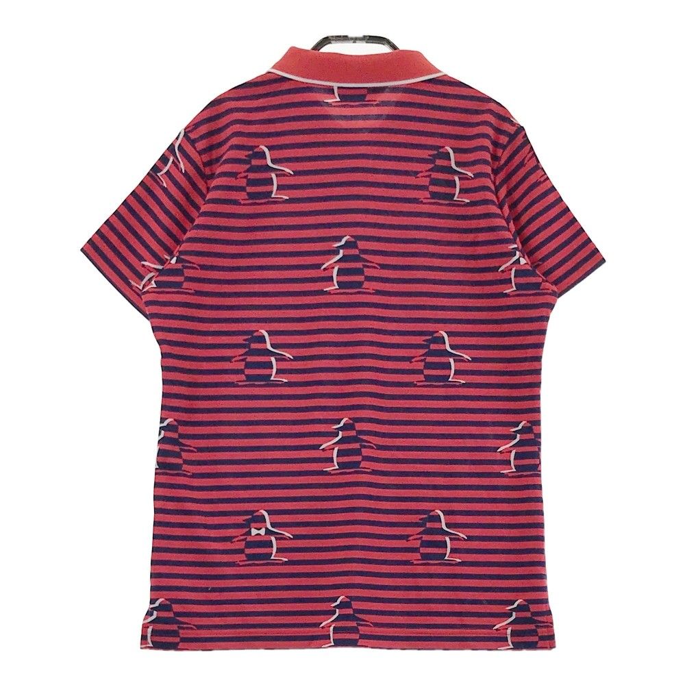 サイズ：L MUNSING WEAR マンシングウェア  半袖ポロシャツ ボーダー 総柄 レッド系 [240101435499] ゴルフウェア レディース ストスト サイズ：L MUNSING WEAR マンシングウェア 半袖ポロシャツ