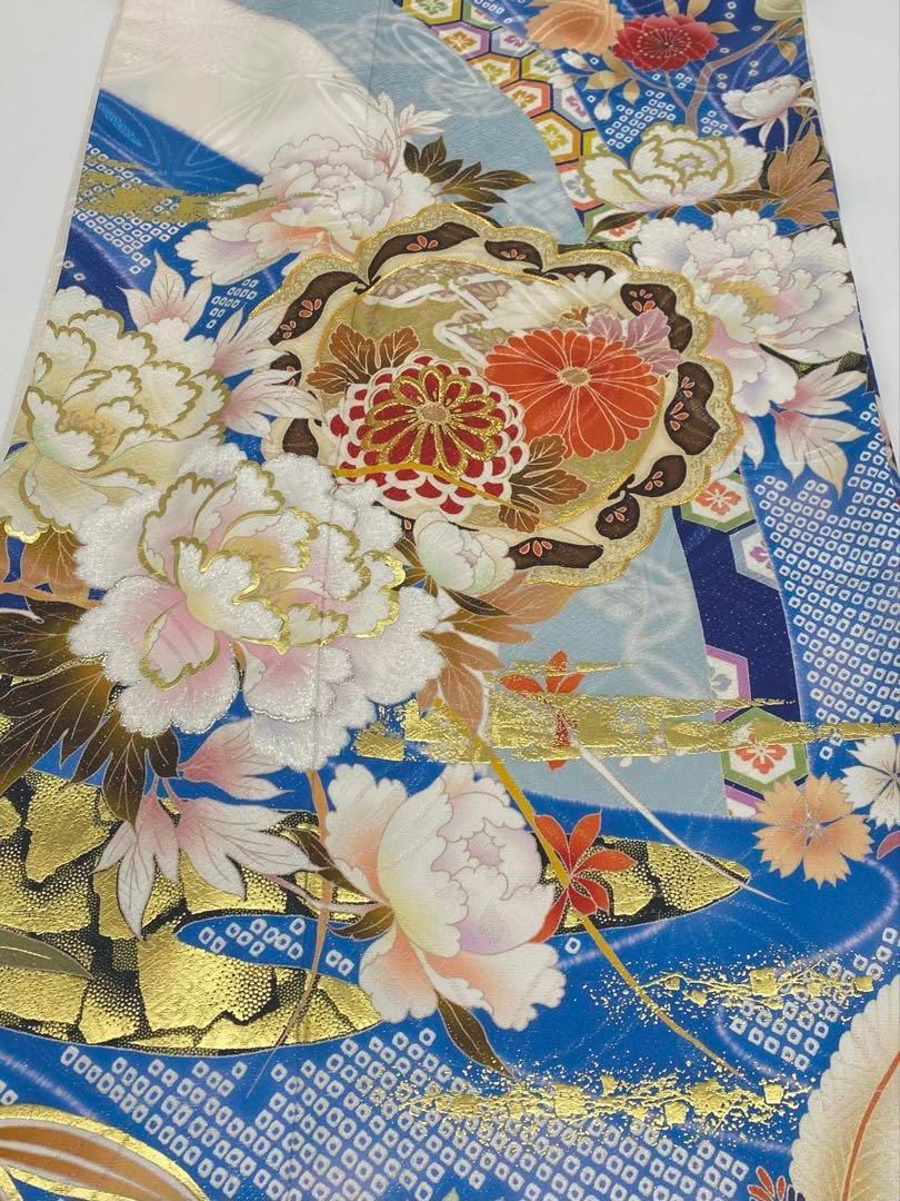 振袖 豪華 銀通し 刺繍 金駒 金彩 紋意匠 身丈170cm パールトーン加工 