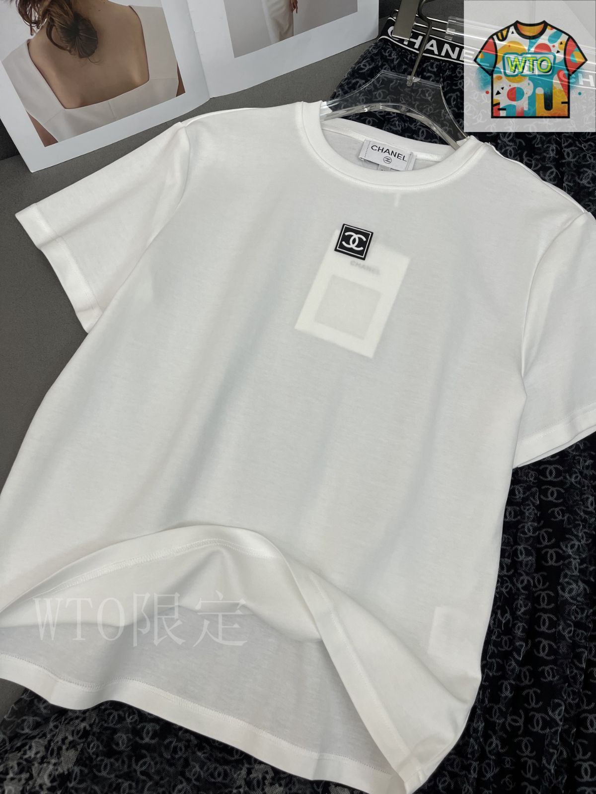 今日特価】Chanel 25 春夏 T シャツ + ハーフスカート セット-3