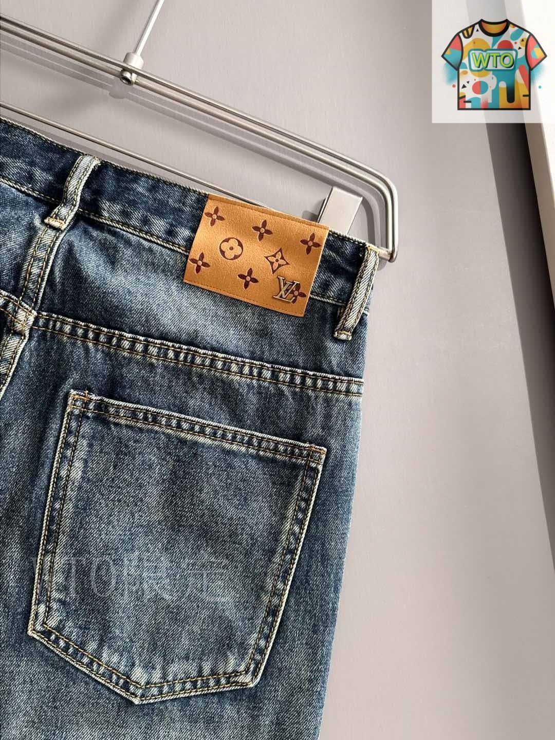 【25SS 最高品質日本製生地】Louis Vuitton ストレートジーンズ LOUIS VUITTON (ルイヴィトン) 25SS MONOGRAM FLOUR DENIM PANTS