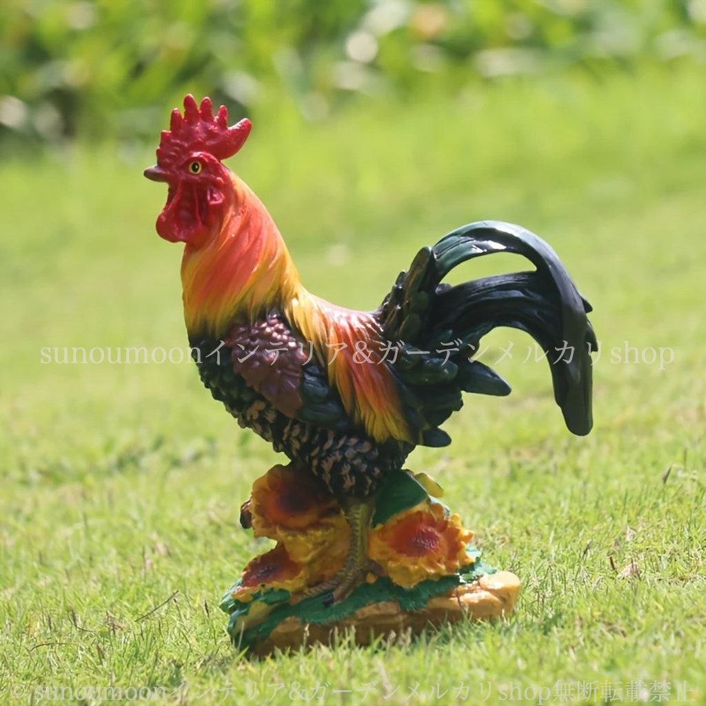 ガーデンインテリア ガーデン 動物 ニワトリ 鳥 4-7 にわとり オーナメント インテリア 雄 庭の装飾 ガーデニング オス おしゃれ 置物 お洒落 リアル 雑貨 ガーデンオブジェ 樹脂 ガーデン雑貨