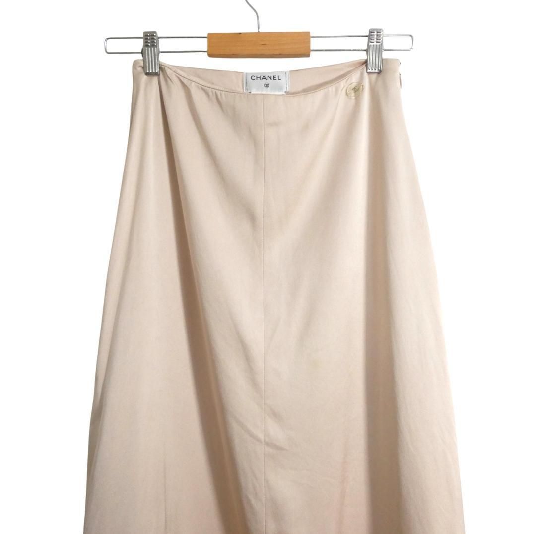 美品 CHANEL シャネル サイズ36 シルク100％ バイカラー ココマーク