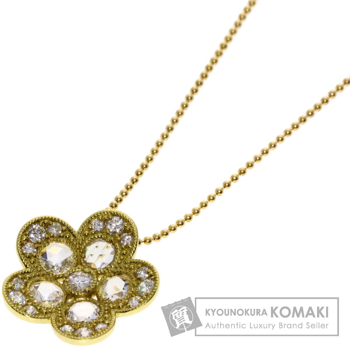 K18WG ルビー ダイヤモンド ネックレス R1.16 D0.24 4.3g 鑑別