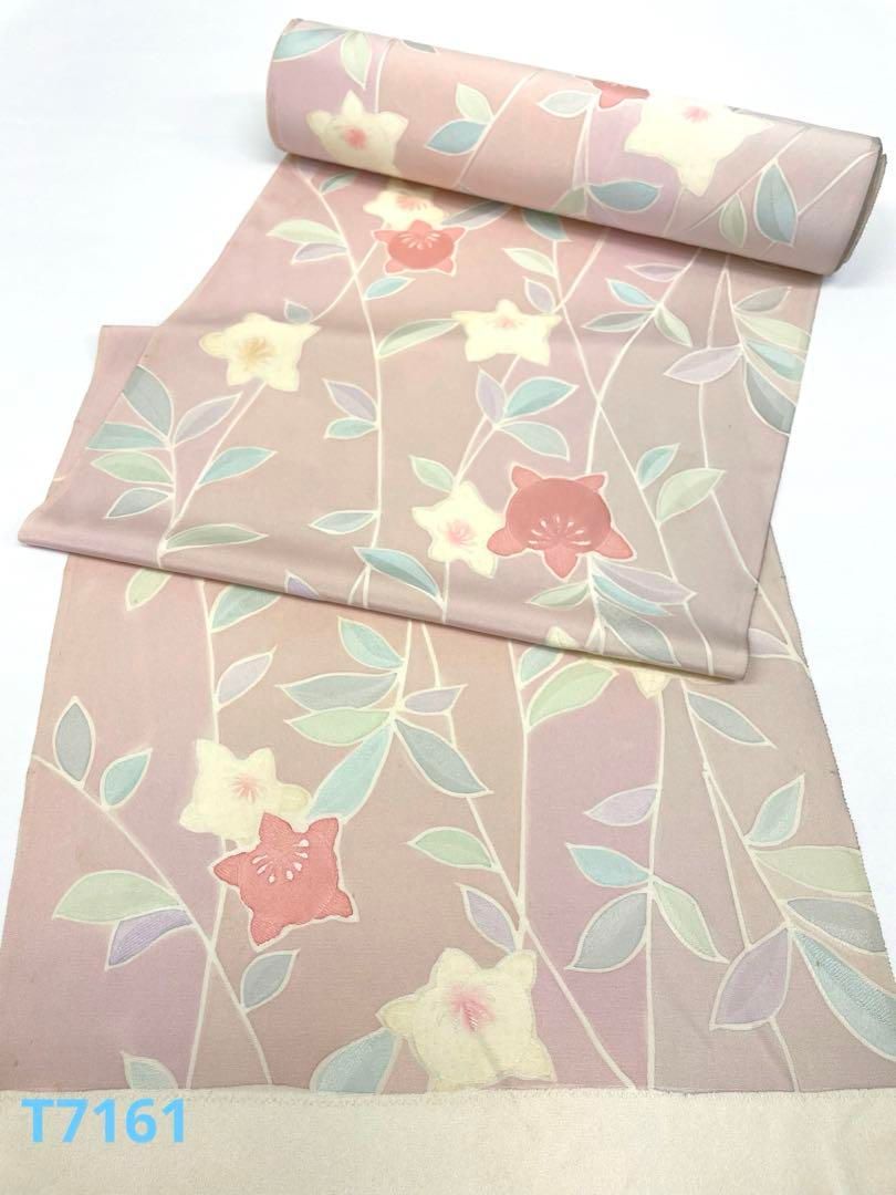 小紋 紋意匠 手描 正絹 反物 小紋 紋意匠 手描 椿 木蘭色 正絹