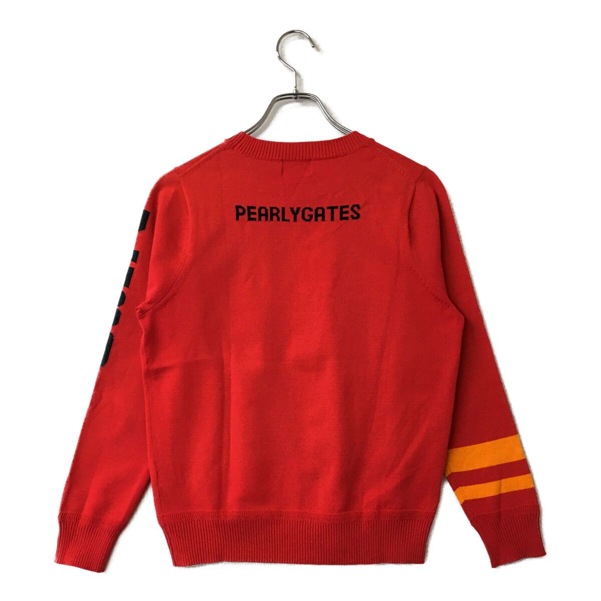 美品　パーリーゲイツセーター 超美品パーリーゲイツ セーター 黒×カーキ×ブラウン カモフラ 袖ロゴ