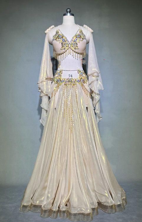 ベリーダンス衣装 セットアップ シャンパン ブラスカート オーダーメイド