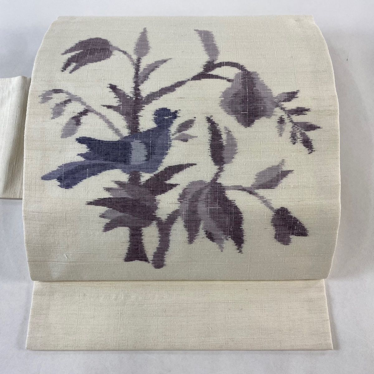 織楽浅野 西陣織 九寸名古屋帯 市松小花分 蔓花文様 モダン 正絹 K521