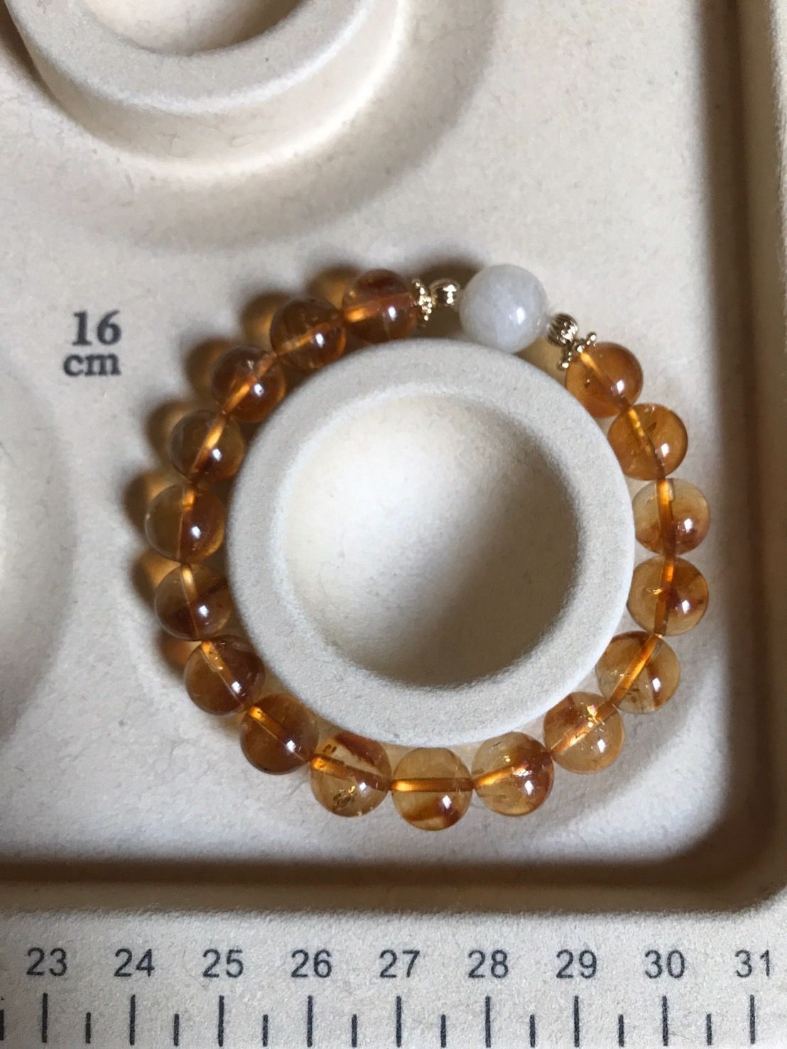 リビアングラス&ファントムシトリンデザインブレスレット 配送