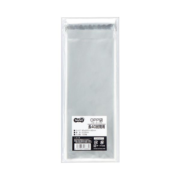 まとめ TANOSEE OPP袋 フタ テープ付長40封筒用 90×225 40mm 1パック 100枚 ×50セット