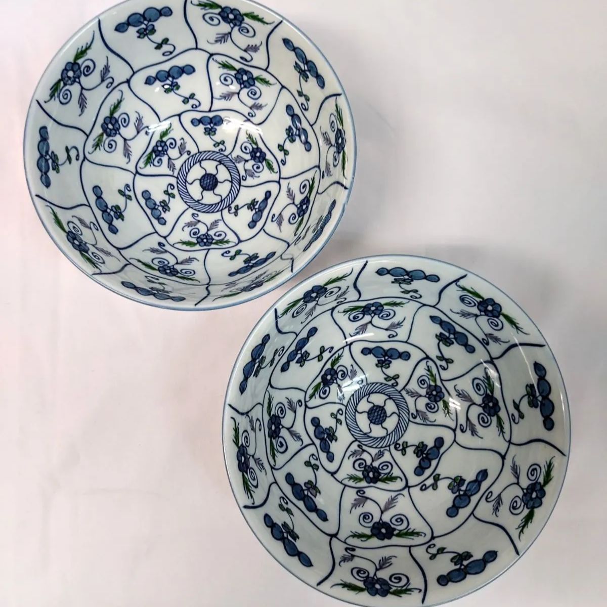 有田焼 源右衛門窯 染錦なずな紋 麺鉢 源右衛門 3鉢おまとめセット