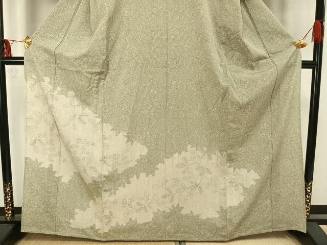 平和屋着物▽本塩沢　訪問着　単衣　手描き　萩文　正絹　逸品　AAAZ9065fy 平和屋着物▽本塩沢 訪問着 単衣 手描き 萩文 正絹 逸品 AAAZ9065fy