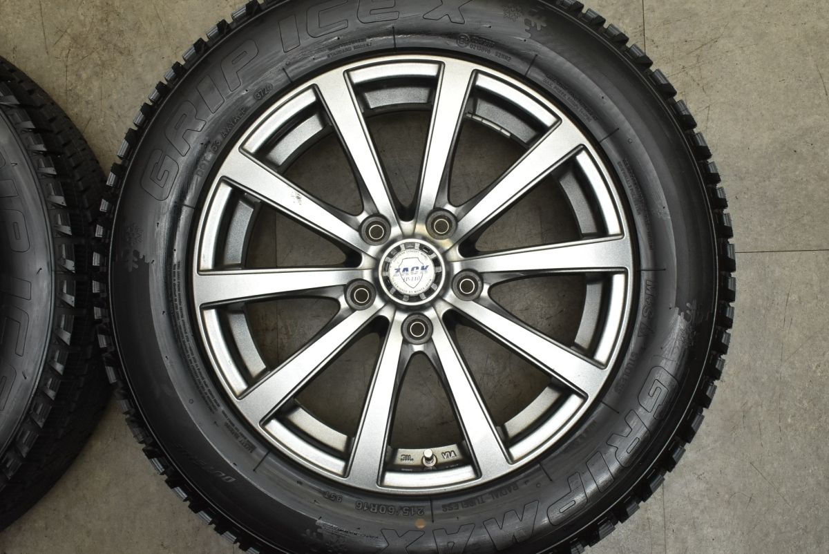 【激安通販】 バリ溝 ZACK 16in 6.5J 53 PCD114.3 グリップアイスX 215|60R16 エスティマ プリウスα C-HR オデッセイ ヴェゼル WR-V CX-3