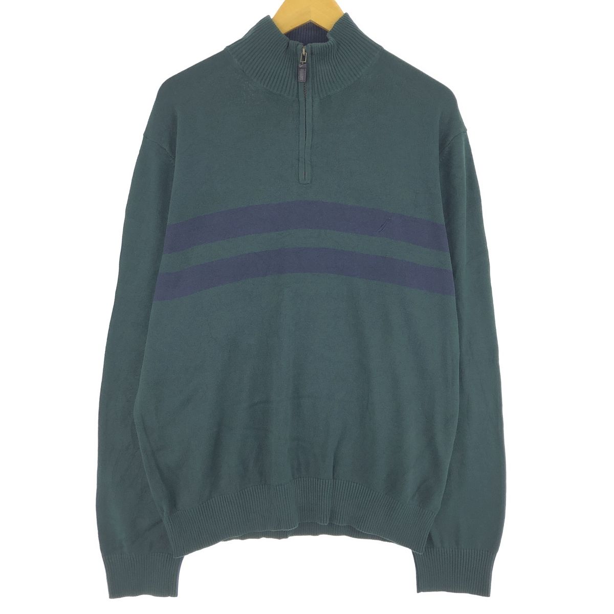 古着 ノーティカ NAUTICA コットンニットハーフジップセーター メンズXL相当/eaa468851