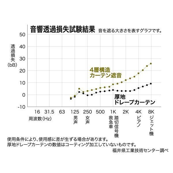 1級遮光 遮熱 遮音 ドレープカーテン/遮光カーテン 〔幅100cm×丈105cm