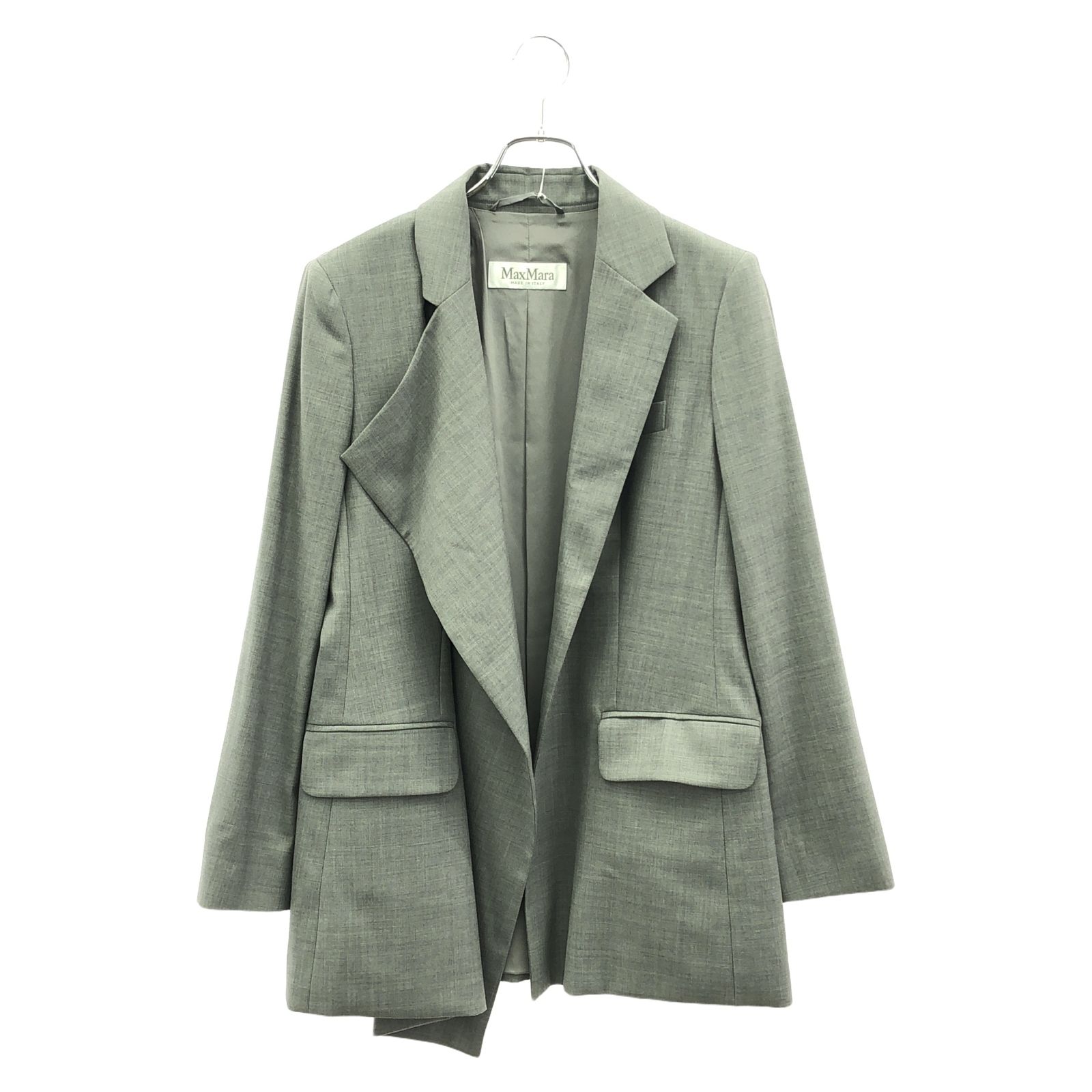 極美品 MaxMara マックスマーラ ウール テーラードジャケット グレージュ MAX MARA マックスマーラ テーラード ジャケット グレー テーラード