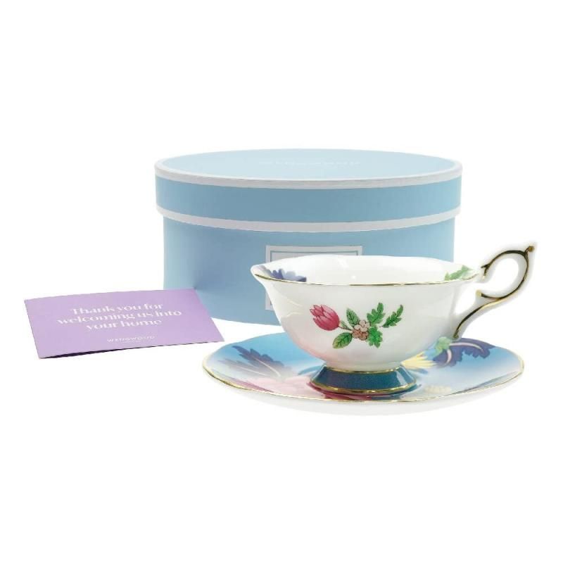 ウェッジウッド Wedgwood ワンダーラスト サファイア ガーデン ティーカップソーサー 並行輸入品
