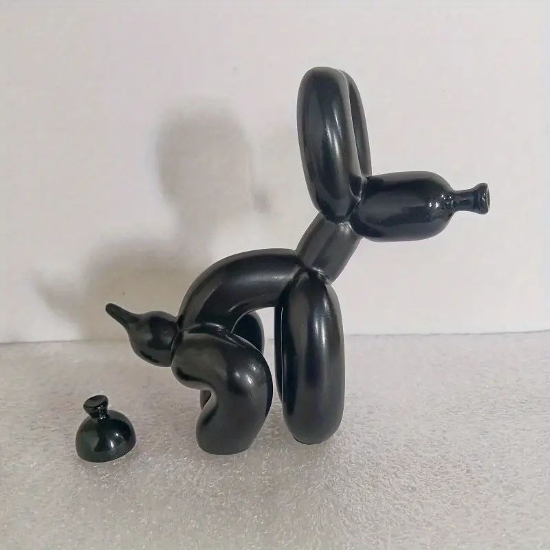 ⛵️ 犬の置物 バルーン風 ブラック うんちバルーン うんちつき インテリア