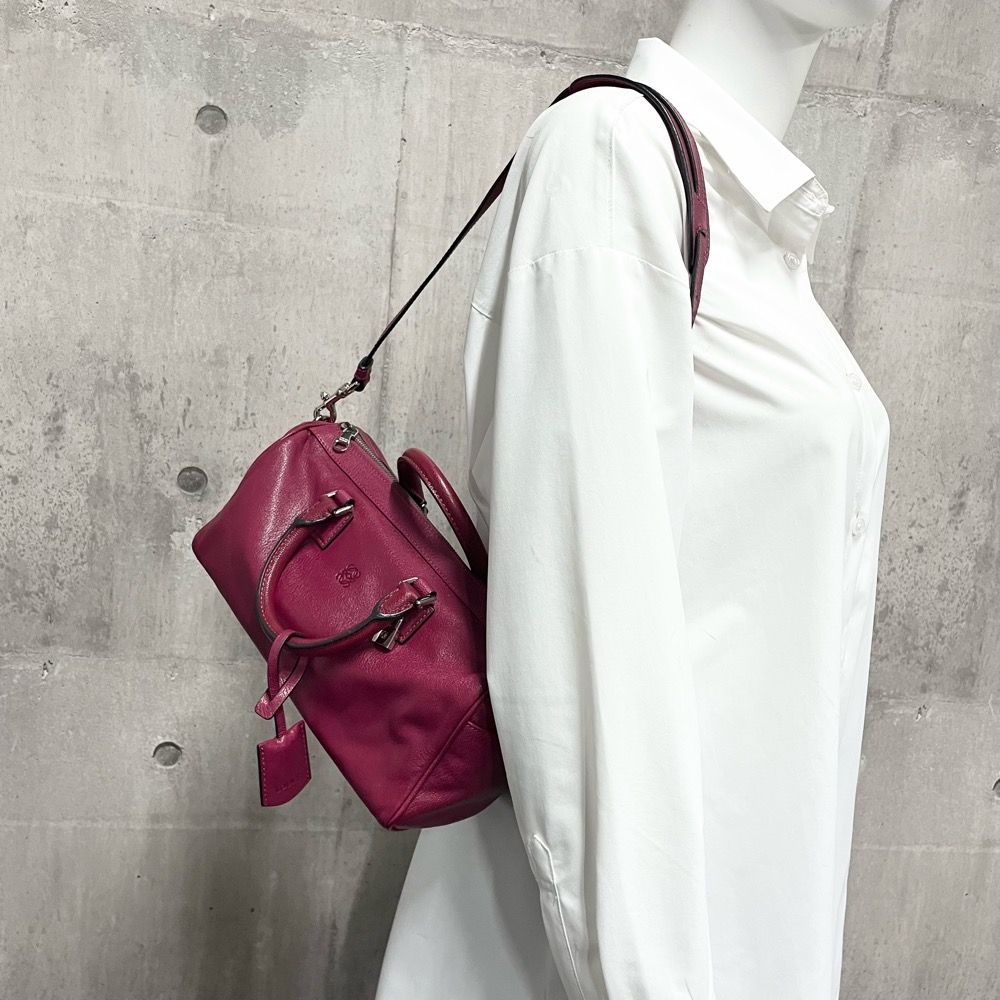 LOEWE ロエベ 2WAY ミニボストンバッグ アメ アナグラム型押し 鞄 ...