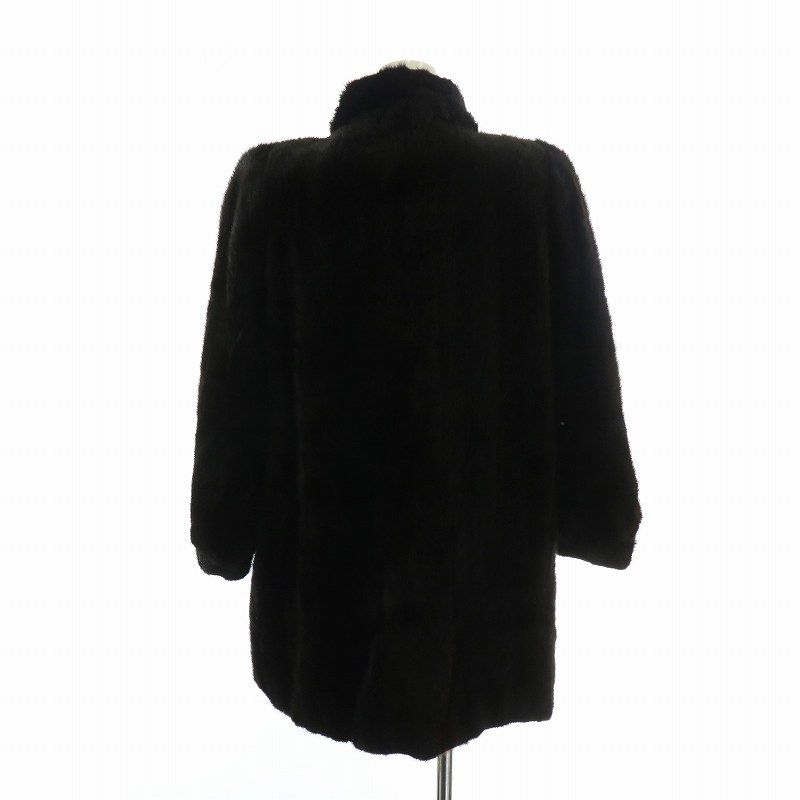 SAGA MINK 金サガ 毛皮 ダークブラウン コート F フリーサイズ SAGA