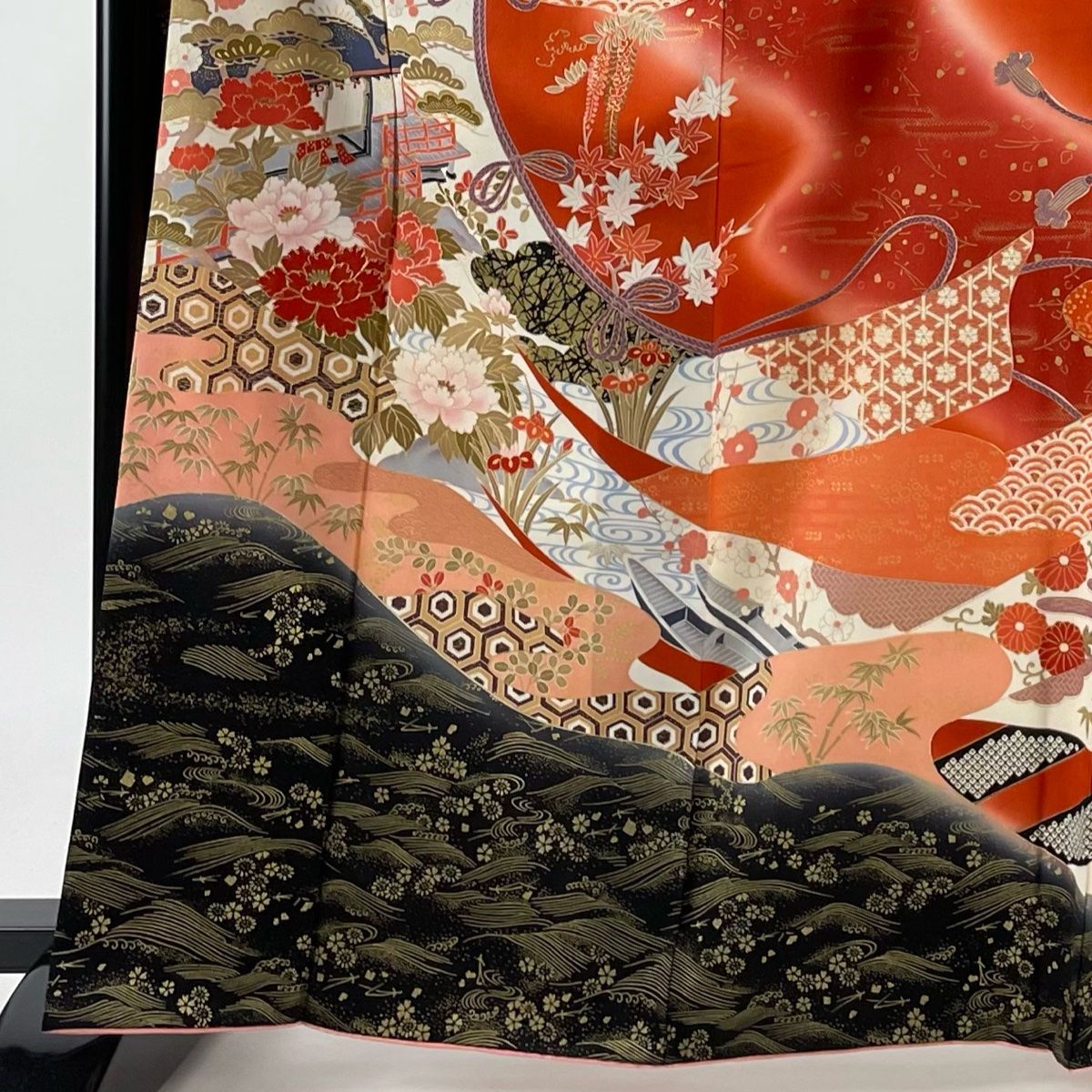 振袖 広衿 袷 金彩 裄長 ロング丈 裄67.5cm 丈162.5cm