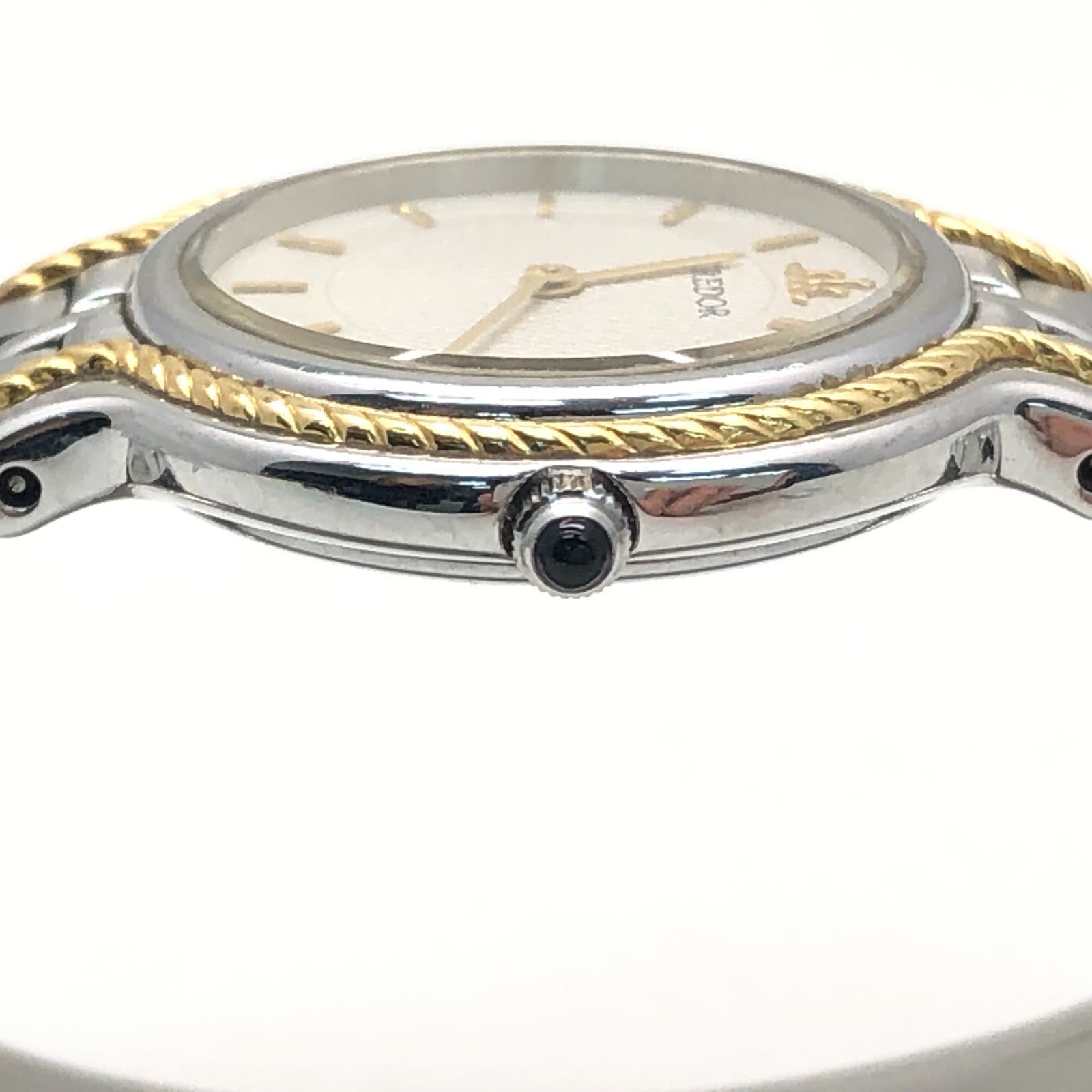 SEIKO 5A70-0620 クレドール 18KT×SS ラウンド シルバー文字盤 腕時計