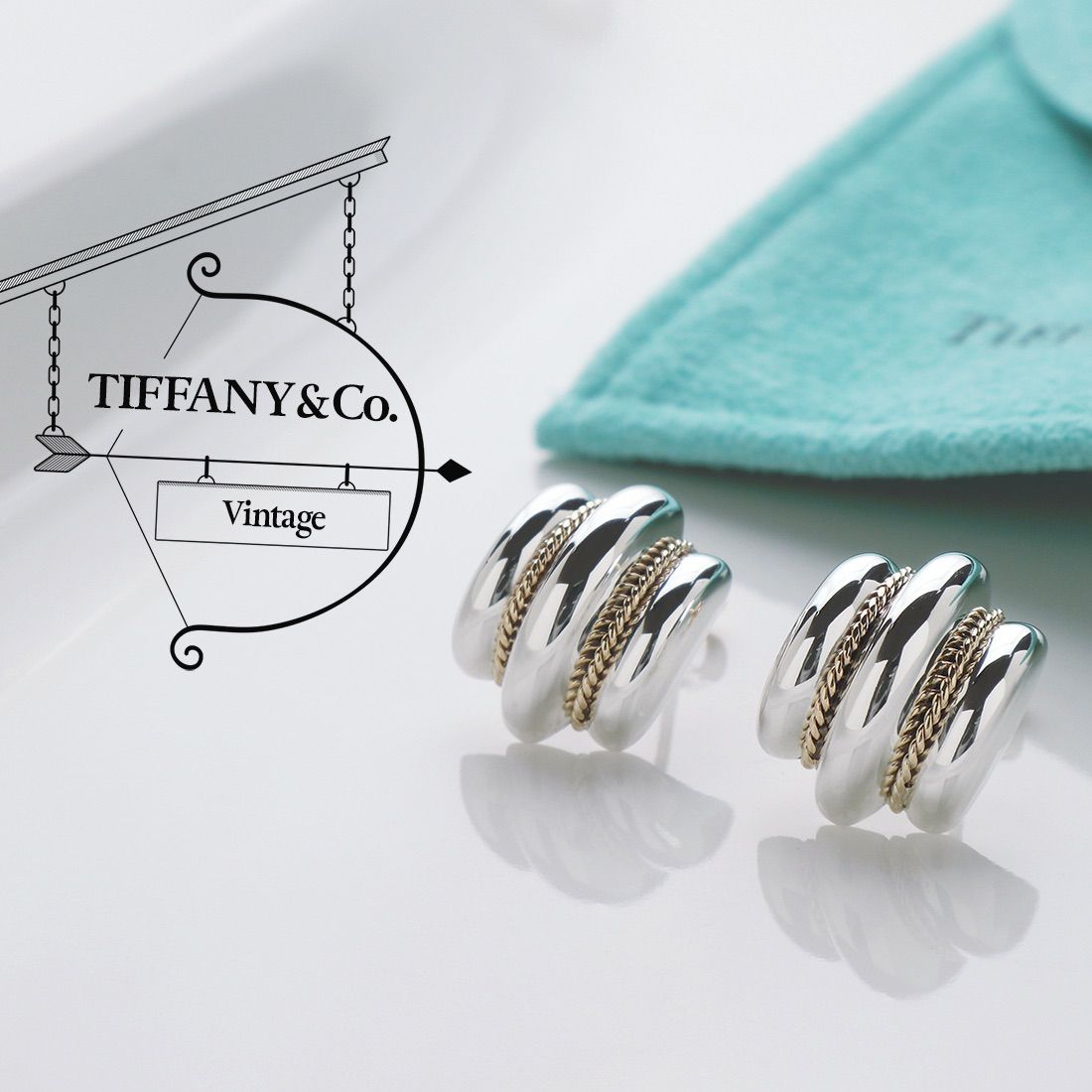 ◇極美品 TIFFANYu0026Co. ティファニー ヴィンテージ ツイスト ロープ ピアス スターリング シルバー 925 YG 750 - メルカリ