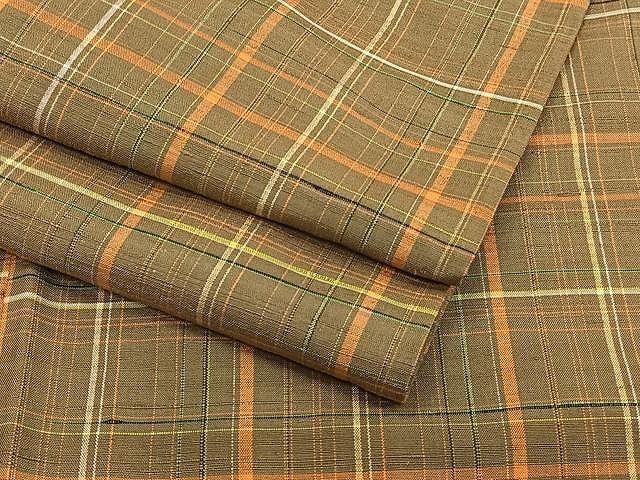 平和屋着物▽上質な紬 単衣 格子柄 正絹 逸品 CAAU3854xi - メルカリ