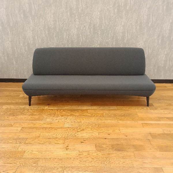 OKAMURA オカムラ ロビーベンチ 背付き ソファ 3人掛け L4231A-9174 2019年製 ネイビー ロビーチェア 待合椅子 長椅子