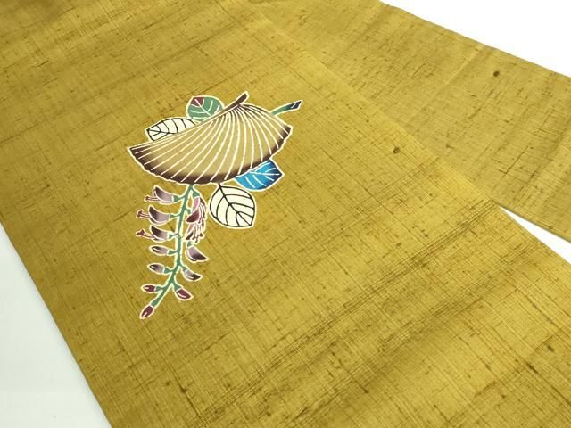 平和屋着物 上 本場琉球紅型 伊差川洋子 紬地 笠 DZAA9536kh5