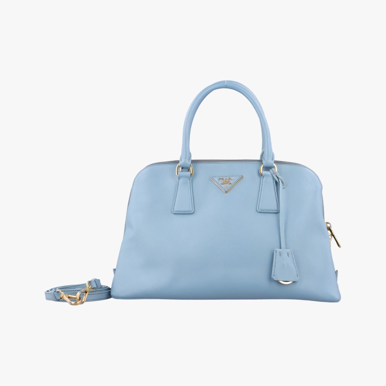 PRADA サフィアーノレザー ハンドバッグ ライトブルー PRADA サフィアーノレザー ハンドバッグ ライトブルー