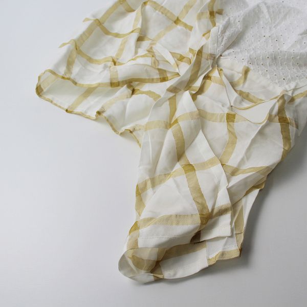 【毎日値下げセール】美品 定価3.1万 VLADIMIR KARALEEV ブラディミアカラリーヴ ARCO TOP S/ホワイト LIGHT PLAID ノースリーブ ブラウス【2400013325998】 美品 定価3.1万 VLADIMIR KARALEEV ブラディミアカラリーヴ ARCO