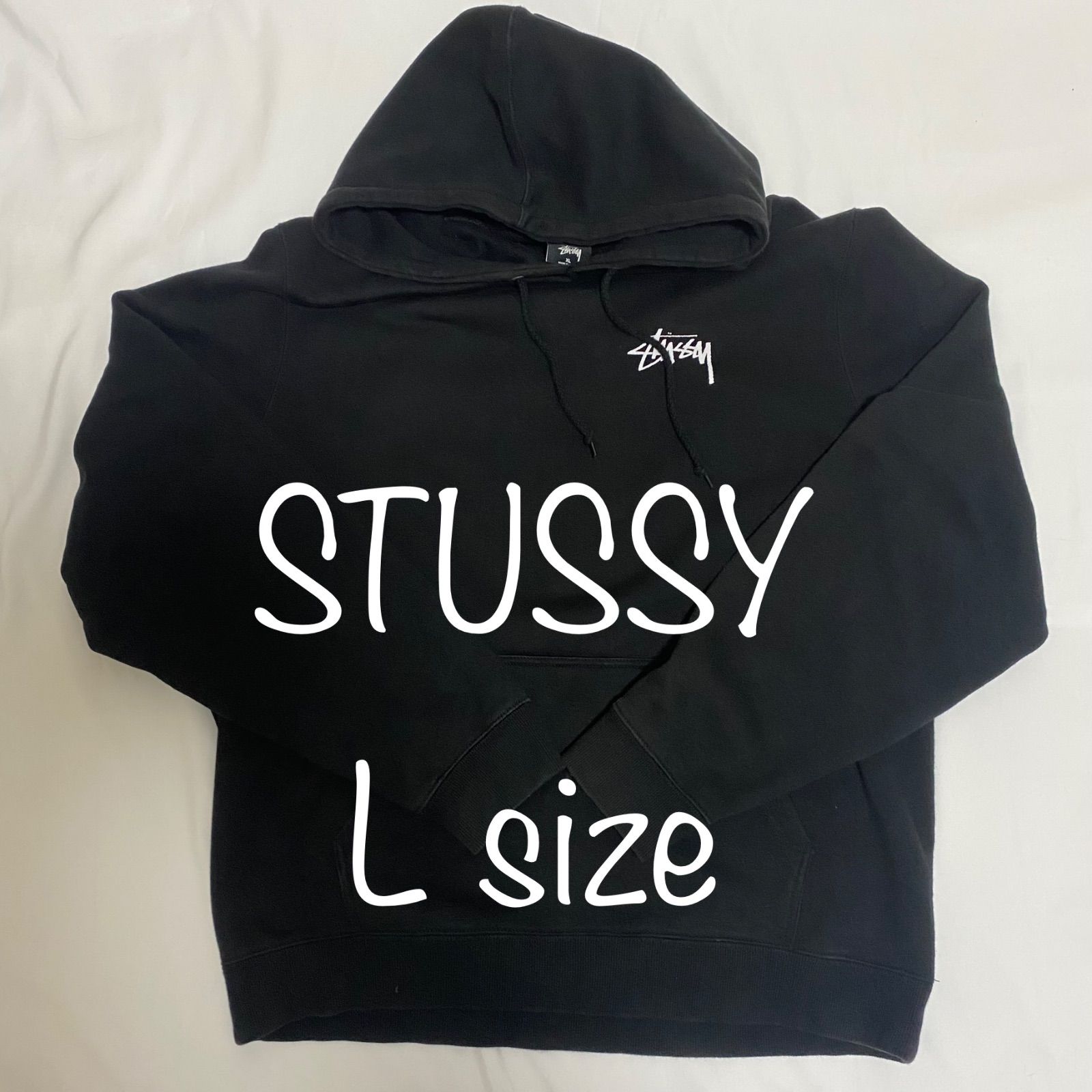 Stüssy バックプリント ブラックパーカー STUSSY バック ダイス