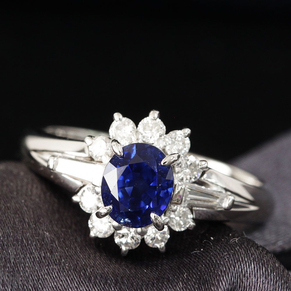 最高品質！ ロイヤルブルー 1ct サファイア ダイヤ プラチナ リング 鑑別 05.jpg