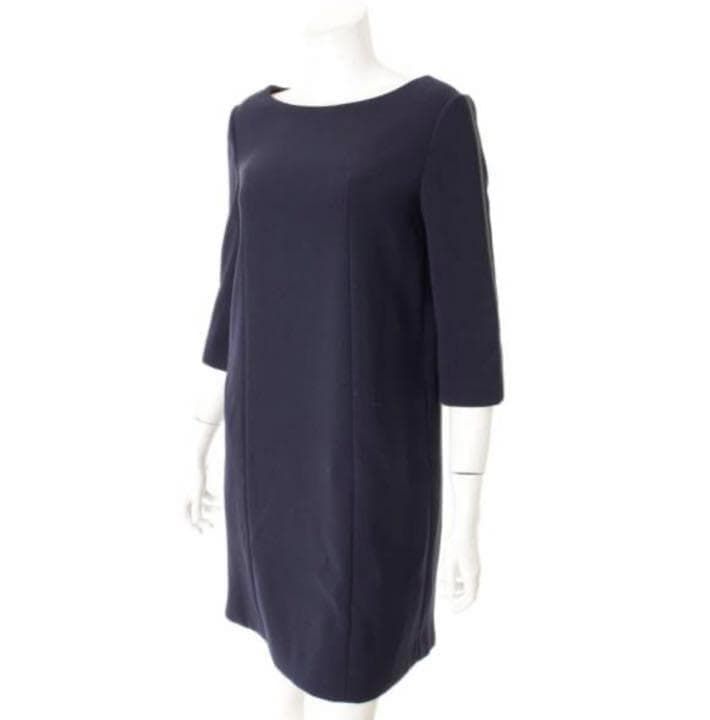 FOXEY NEWYORK ワンピース サイドレザーデザイン 大人 ネイビー
