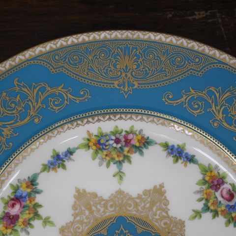 ミントン Minton 1912-1950年頃 26.5cm セーブルスタイル ターコイズ