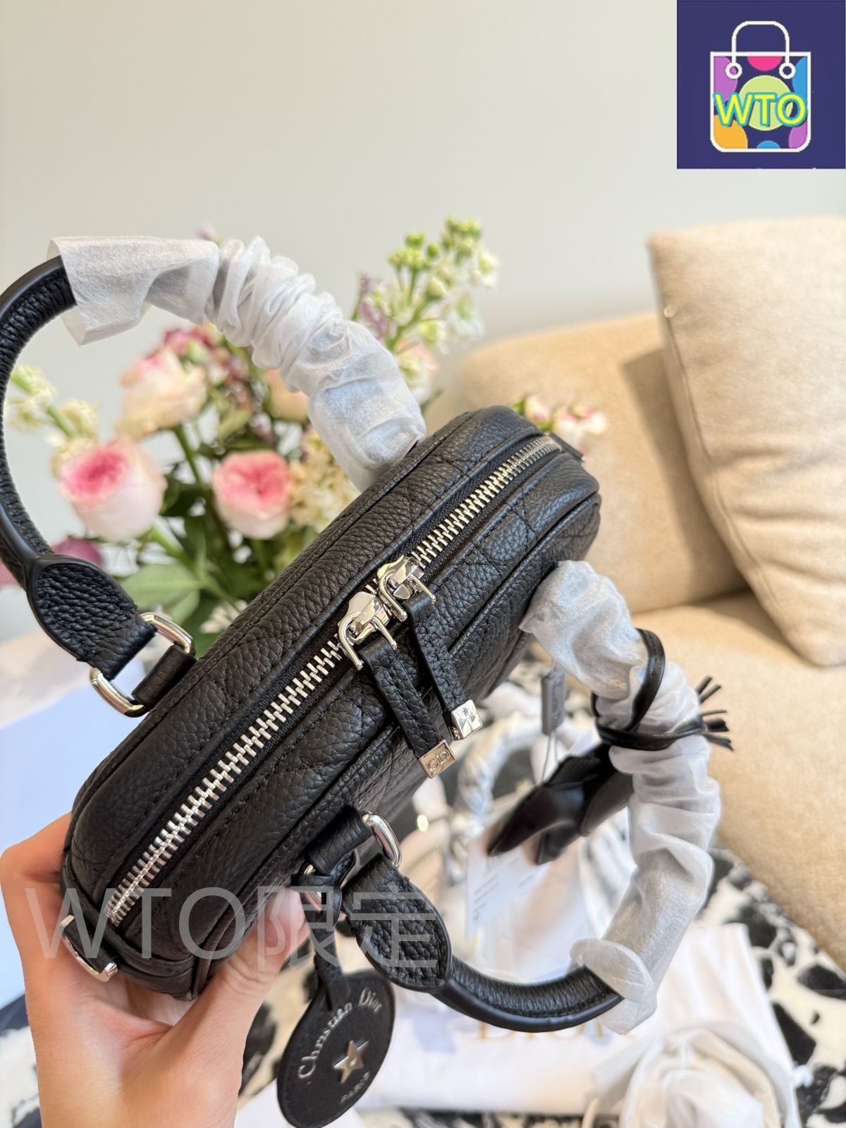 【エレガント♪】DIOR D-Vibe East-Westバッグ D-Vibe East-West Nano Bag Blue Dior Oblique Chambray with