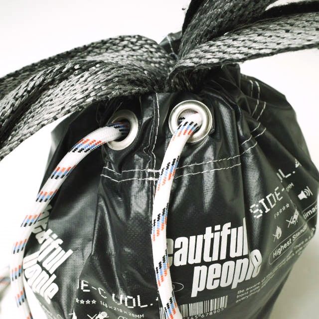 beautiful people ビューティフルピープル 20AW 日本製 flexible container small size bag  フレキシブルコンテナスモールサイズバッグ 1035611952 BLACK 巾着 トート ショルダーバッグ カバン - メルカリ