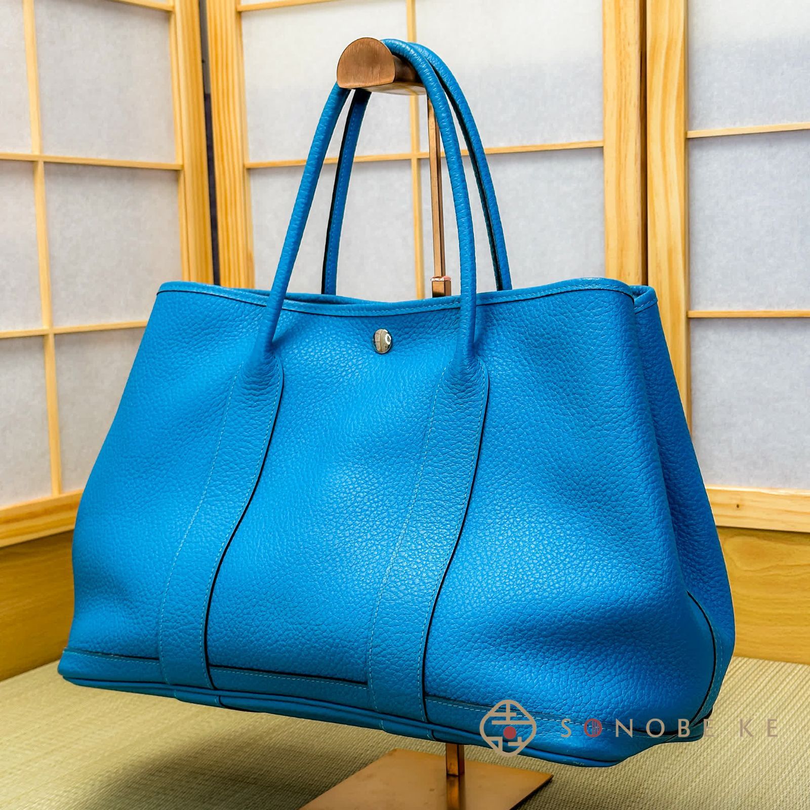 希少】エルメス ガーデンパーティー PM ターコイズ 水色 青  