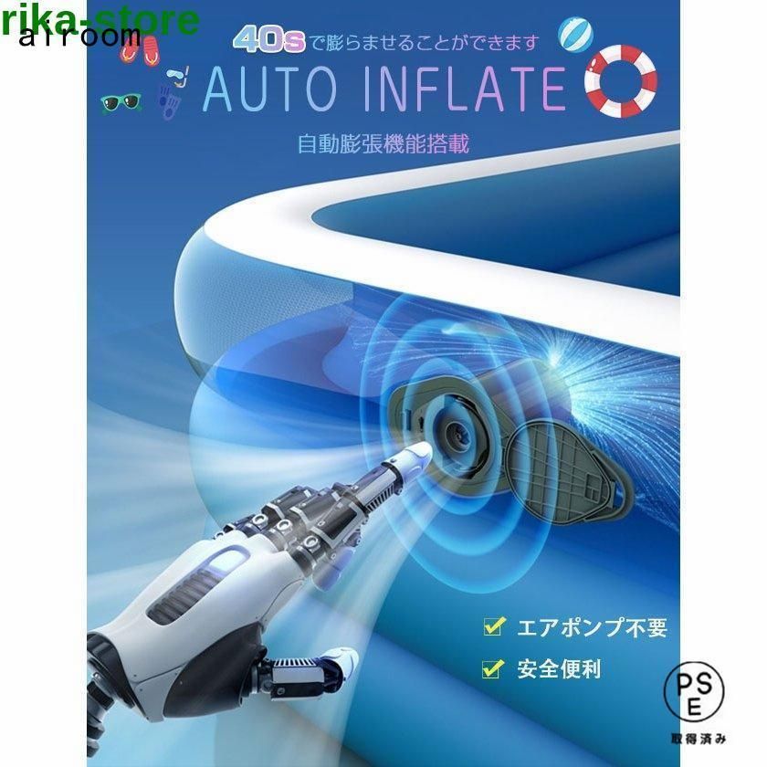 新型ビニールプール 大型プール ファミリ 滑り台有料付き バスケット有料付き 水遊び キッズプール 自動膨脹 家庭用プール 猛暑対策 長方形 STEELWINDOWSANDDOORS_COM