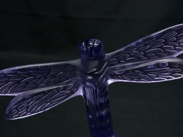 ◆ LALIQUE ラリック◆クリスタル置物 トンボ クリアパープル ◇ LALIQUE ラリック◇クリスタル置物 トンボ クリアパープル