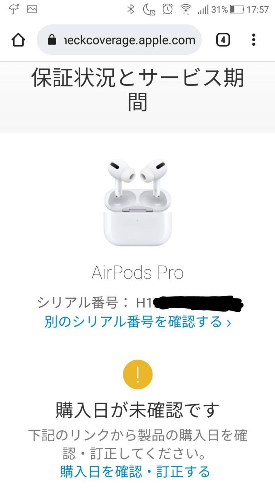 アップル AirPods Pro MLWK3J/A 新品未開封 保証未開始-