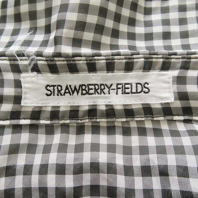 ストロベリーフィールズ STRAWBERRY-FIELDS ギンガムチェック シアー ブラウス 半袖 パフスリーブ タイニーカラー シースルー シャツ カットソー  トップス 黒 ブラック 白 ホワイト BLM7 レディース - メルカリ