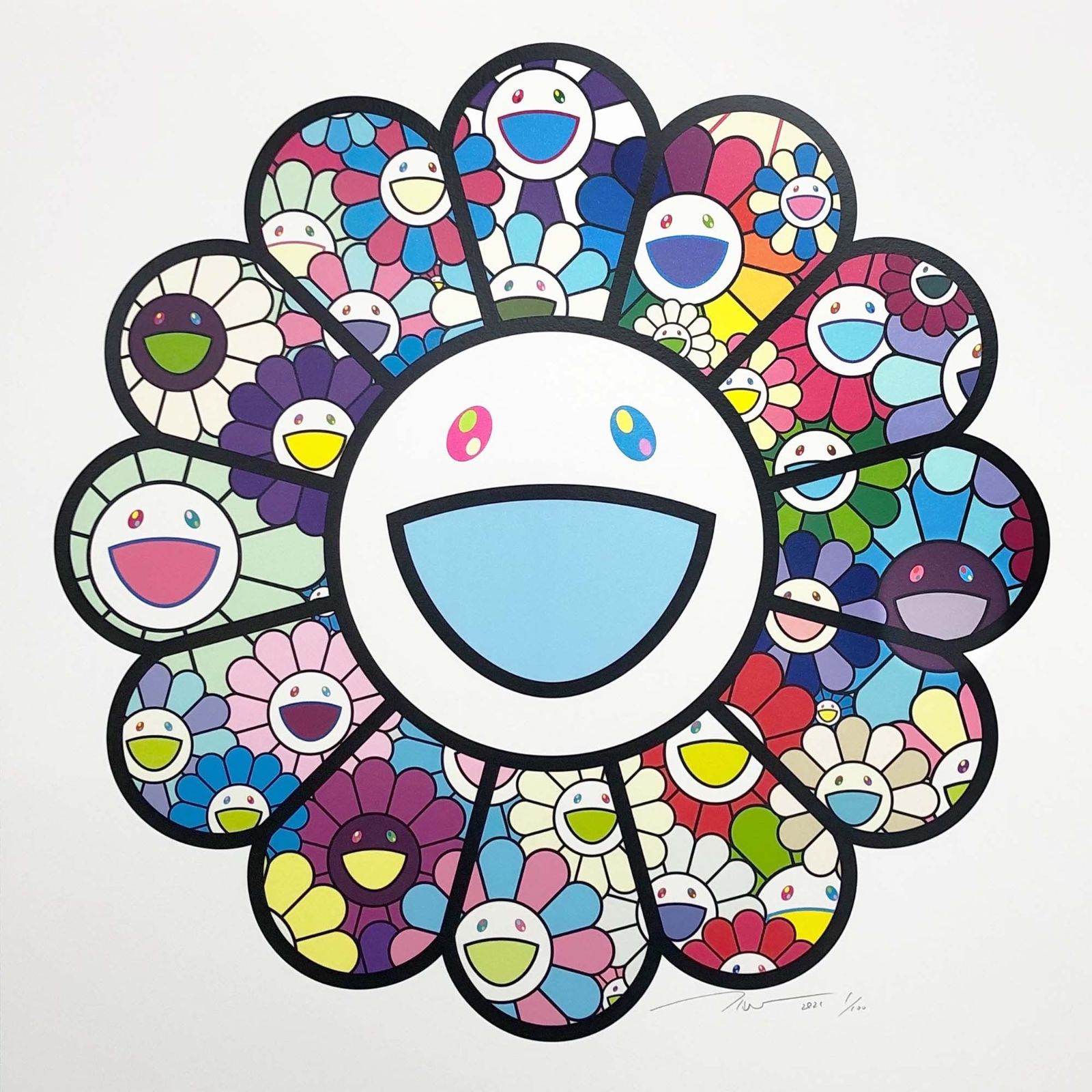 村上隆 版画 パステルカラーのお花達 ED100 村上隆 パステルカラーのお花達 ED100 zingaro kaikaikiki