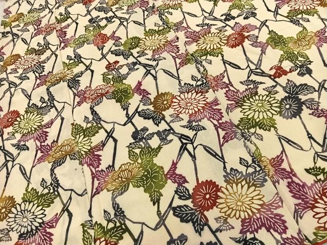 平和屋着物□上質な小紋 型染め 草花文 正絹 逸品 AAAM9133zg