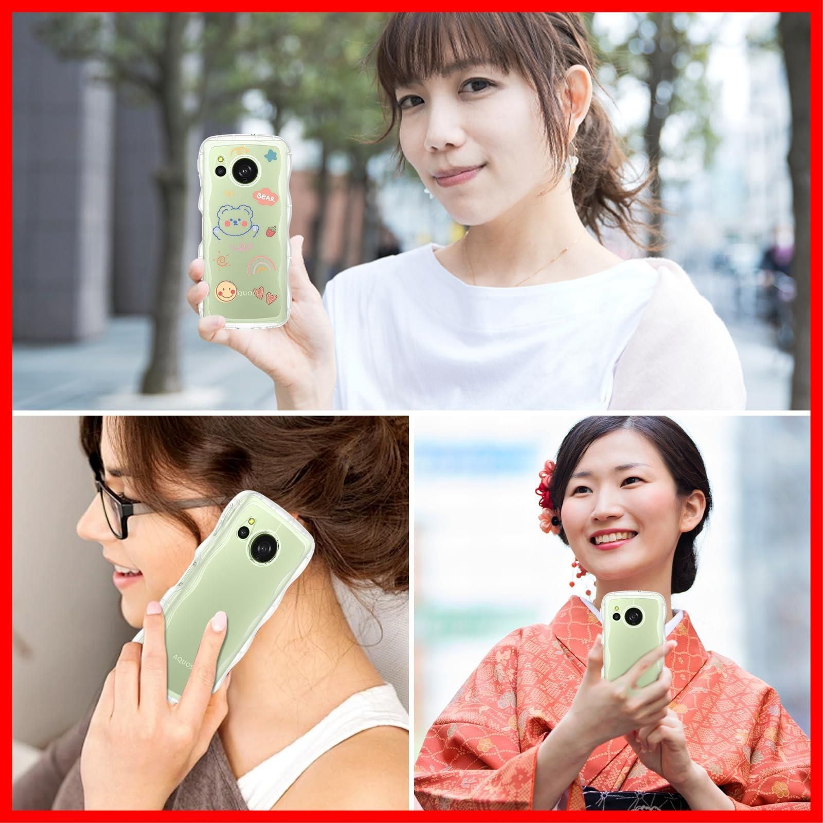 ウェーブ おしゃれ 韓国 クリア 可愛い スマホケース カバー 人気