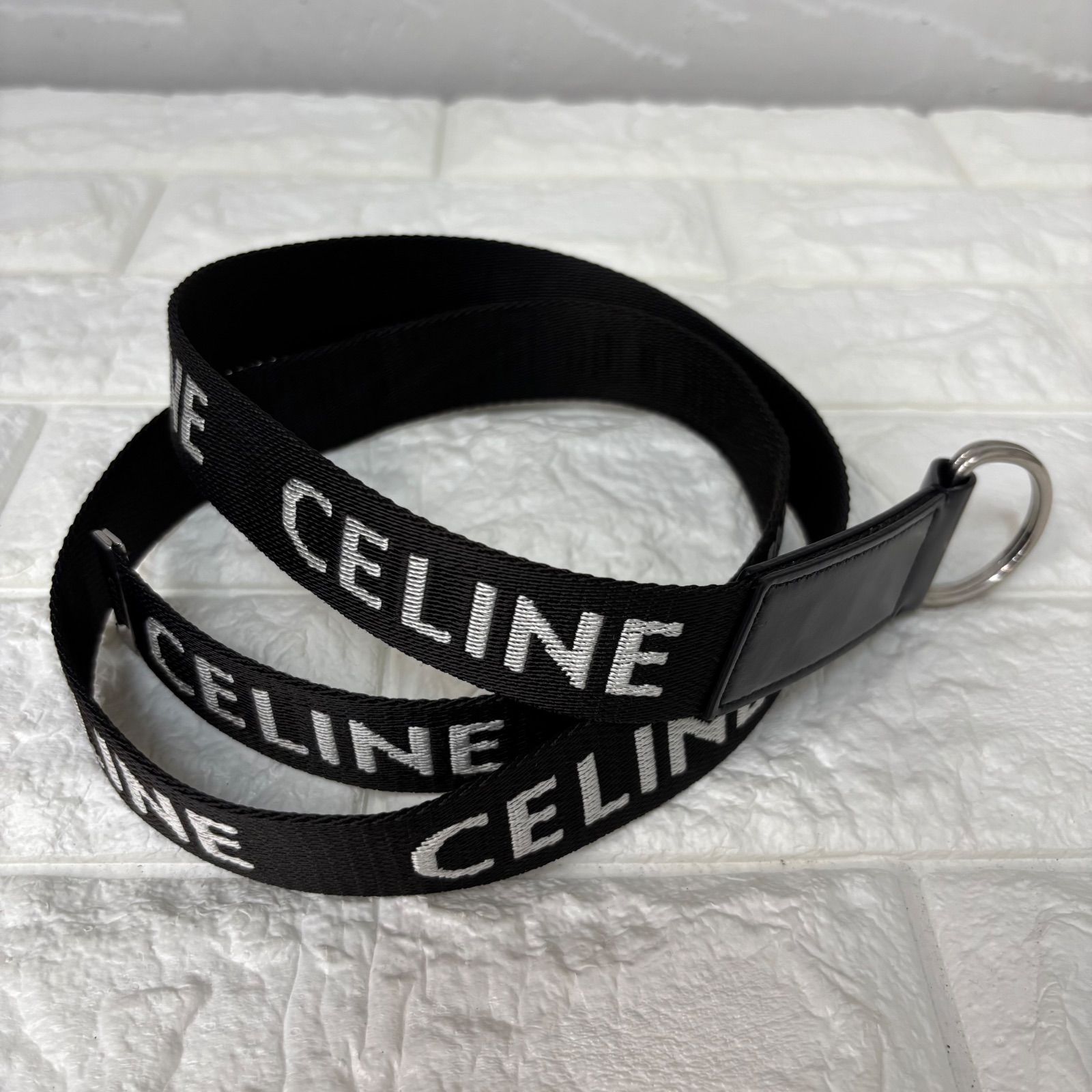 ◎CELINE セリーヌ ベルト ジャガードロゴ ダブルDリングバックル ユニセックス